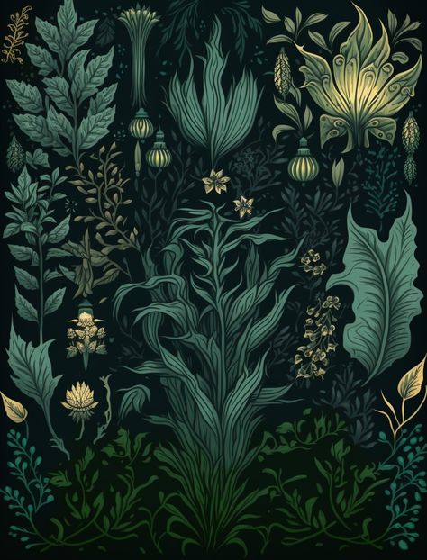 Moody Botanical, Plant Cartoon, Plant Aesthetic, Vector Art Illustration, Plant Art, Cute Wallpaper Backgrounds, Dark Backgrounds, Botanical Illustration, Dark Aesthetic