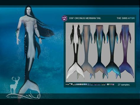 Orca merman tail by dansimsfantasy Sims 4 Mermaid Tail, Merman Tails, Shark Tail, Sims 4 Tsr, Sims 4 Cas Mods, Sims 4 Anime, Night Pajama, Shark Hoodie, The Sims 4 Packs