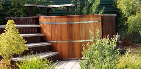 6' Round Cedar Hot Tub - Zen Bathworks Tub Nook, Cedar Tub, Haines Alaska, Round Hot Tub, Hot Tub Landscaping, Cedar Hot Tub, Tub Sizes, Modern Spa, Wood Heat