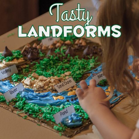 Tasty Landforms Stone Age Activities, Landforms Activities, Landform Projects, Landforms And Bodies Of Water, Waterfall Project, Earth Science Lessons, Geography Project, Study Craft, Science Concepts