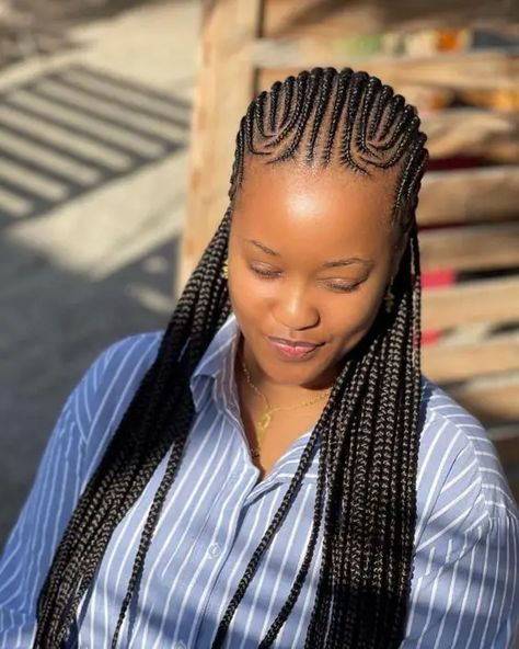 Ghana Weaving Styles: 49 Hottest Ideas for Ladies Essence Hairstyles African, Freehand Hairstyle For Black Women, Latest Hair Braids Styles 2023, Best Cornrow Hairstyles, Shoulder Length Braids, All Back Hairstyle, Hairstyle For Black Women, Cornrow Hairstyle, Cornrows With Box Braids