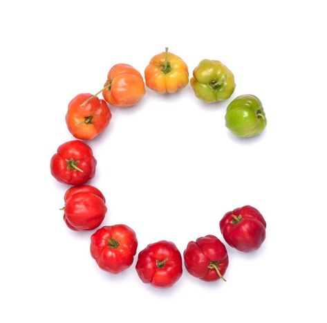 Nature Typography, Acerola Cherry, Photo Letters, Cherry Fruit, Photo Food, Grow Old, Hello Fresh, White Bowls, Letter C