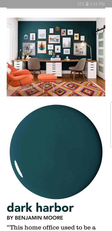 Accent Room Colors, Bold Color Accent Wall, Teal Basement Walls, Jewel Tone Accent Wall Bedroom, Dark Teal Accent Wall Office, Dark Teal Green Bedroom, Dark Teal Dining Room Walls, Dark Blue Green Accent Wall, Blue Green Accent Wall Bedroom