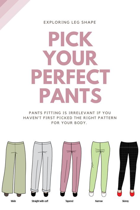 Sew High Waisted Pants, Pants Pattern Womens, Sew Pants, Leg Shapes, Women Pants Pattern, Trousers Pattern, Pattern Pants, Sewing Pants, Sewing Alterations