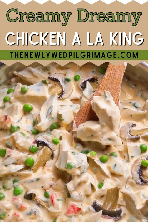 Chicken Ala King Recipes, Chicken A La King Recipes, Chinese Chicken Salad Recipe, Mexican Street Corn Recipe, Street Corn Recipe, Chicken A La King, Serve Over Rice, Chicken Corn Chowder, Lemon Butter Chicken