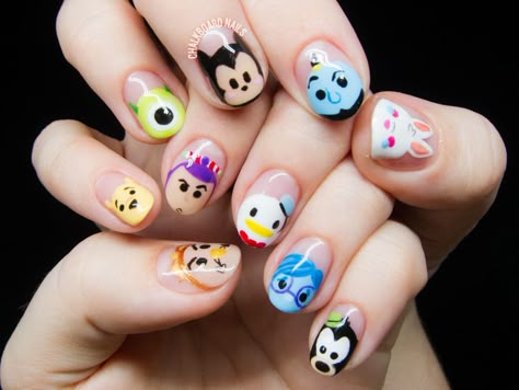 Disney Nail Art, Disney Nail Designs, Chalkboard Nails, Disney Acrylic Nails, Kids Nail Designs, Colorful Nail, Nagel Tips, Nail Art Disney, Colorful Nails