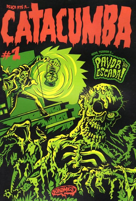 Catacumba #1 – Dreadful Stairs http://buff.ly/1PVH1zU is a 36-page, standard size, horror comic with full color covers and B&W interior. Written and illustrated by Kiko Garcia, published by Kikomics Quadrinhos Independentes at http://bit.ly/1Srw4K0 Horror Movie Comic Art, Comic Zine, Horror Comic Art Pages, Horror Comic Cover, Zombie Comic Illustration, Horror Illustration, Indie Comics Art, Vintage Horror Comics Cover Art, Horror Comic