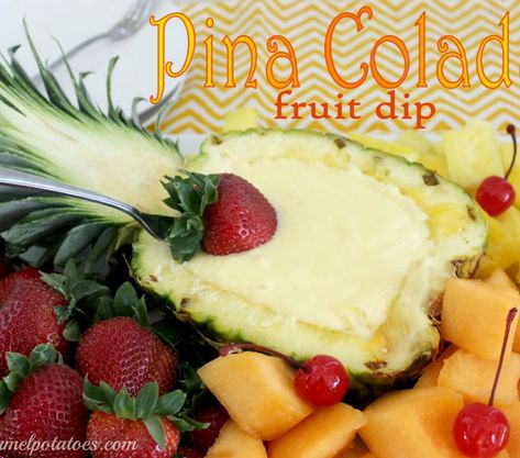 pina colada 3 101 Dips Sweet, Coconut Pudding, Sweet Dips, Dessert Dips, Fruit Dip, Köstliche Desserts, Fruit Tray, Pina Colada, Fruit Desserts