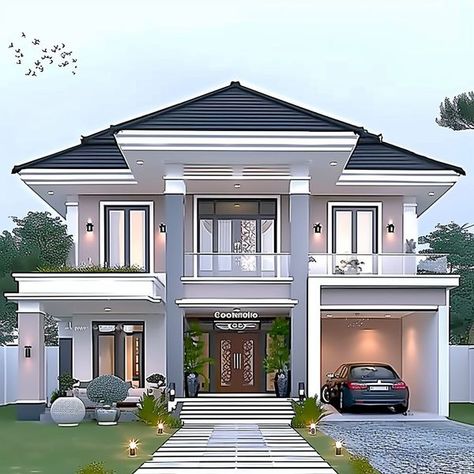 Home & Interior Design Small Duplex House Plans, House Porch Design, 2 Story House Design, 3 Storey House Design, Small Villa, Bungalow Style House Plans, 3d House Plans, Small House Elevation, Affordable House Plans