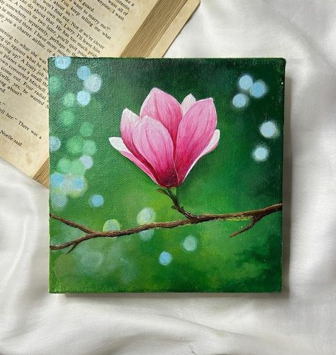 Basic Acrylic Painting Ideas, Simple Flowers Painting, Paintings With Flowers, Canvas Art Painting Abstract, Modern Art Canvas Painting, Color Drawing Art, Small Canvas Paintings, Flower Painting Canvas, Beautiful Art Paintings