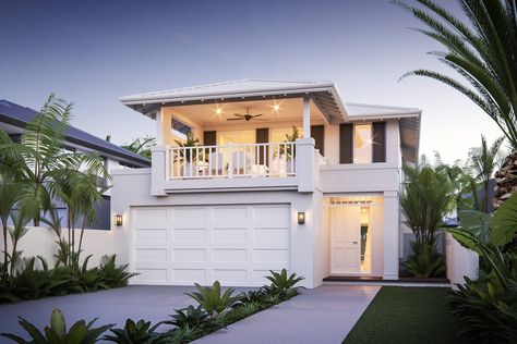 Coastal Garage, Queenslander Architecture, Coastal Facade, Coastal Exterior, Florida Landscape, Beach Street, Front Facade, Luxury Beach House, Duplex Design