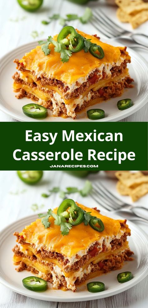 Craving a quick and delicious dinner? Our Easy Mexican Casserole Recipe is a perfect solution, featuring ground beef and zesty spices that come together in one dish, ensuring minimal cleanup and maximum flavor. Easy Mexican Casserole, Mexican Casserole Recipe, Quick Family Dinners, Yummy Casserole Recipes, Mexican Casserole, One Pan Dinner, Ground Beef Casserole, Easy Mexican, Comfort Dishes