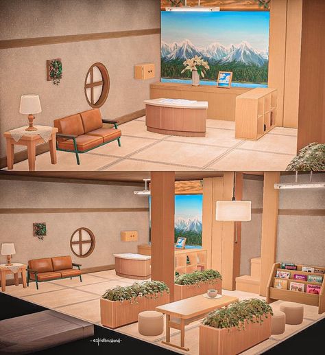 The Hospital’s waiting room — Beam design by @ren04at ren04at — #animalcrossing #acnh #animalcrossingnewhorizons #happyhomeparadise… Hospital Acnh Happy Home Paradise, Animal Crossing Hospital Waiting Room, Hhp Hospital Acnh, Hospital Happy Home Paradise, Animal Crossing Happy Home Paradise Hospital, Acnh Hospital Ideas Waiting Room, Acnh Hospital Waiting Room, Acnh Hospital Design, Acnh Hhp Hospital Design