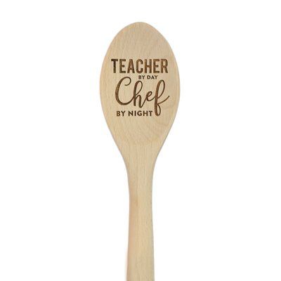 Koyal Wholesale Koyal Wholesale "Teacher by Day Chef by Night" Laser Engraved Wooden Mixing Spoon Engraved Teacher Gifts, Engraved Wooden Spoons, Engraved Spoons, Spoon Crafts, Laser Engraved Gifts, Wood Utensils, Kitchen Tool Set, Spatula Set, Cooking Spoon