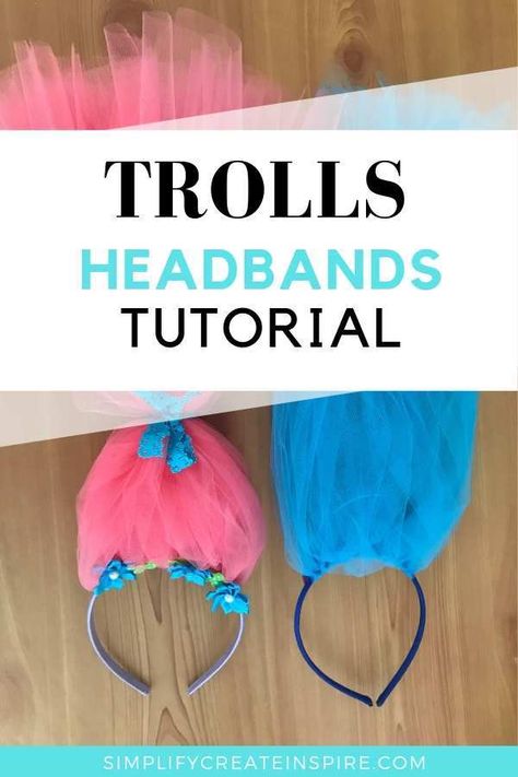 For one of the easiest Halloween or fancy dress costumes for kids, create your own Poppy or Branch Troll headband - crazy Troll hair headband is an easy and quick DIY project that the kids will love for dress ups or fancy dress occasions #trolls #trollheadband #diycostume #halloween Troll Headband Diy, Make Your Own Poppy, Troll Hair Diy, Make A Poppy, Troll Halloween Costume, Costumes Faciles, Trolls Headband, Mommy Diy, Troll Costume