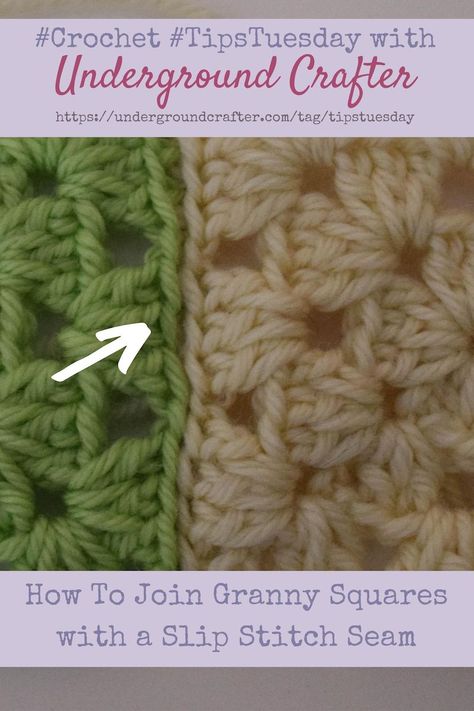 How To Join Granny Squares Slip Stitch, Joining Granny Squares With Slip Stitch, Easy Way To Join Granny Squares, How To Join Solid Granny Squares, How To Seamlessly Join Granny Squares, Slip Stitch Joining Crochet, Join Granny Squares Crochet Easy, Connect Crochet Squares, Slip Stitch Join Granny Squares