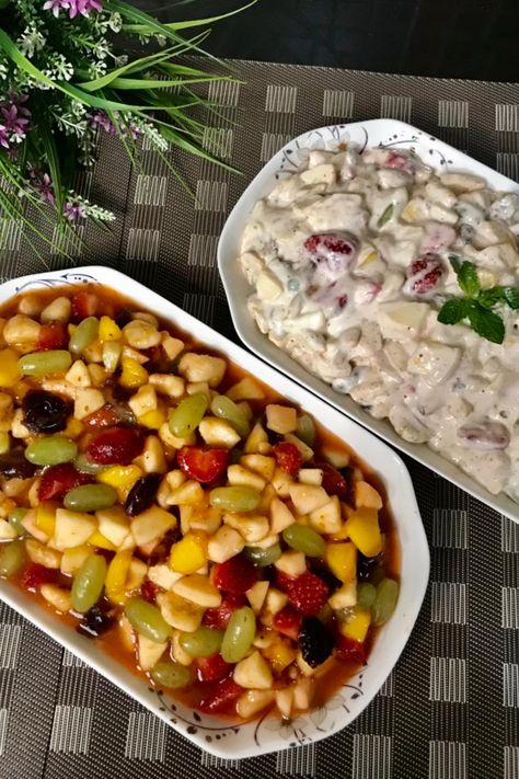 Two Homemade Food Recipes of Juicy Fruit Chaat and Creamy Fruit Chaat Creamy Fruit Salad Recipe, Creamy Fruit Salad, Fruit Chaat, Ramadan Special Recipes, Creamy Fruit Salads, Marathi Culture, Fruit Salad Recipe, Fruit Salad Recipes, Food Therapy