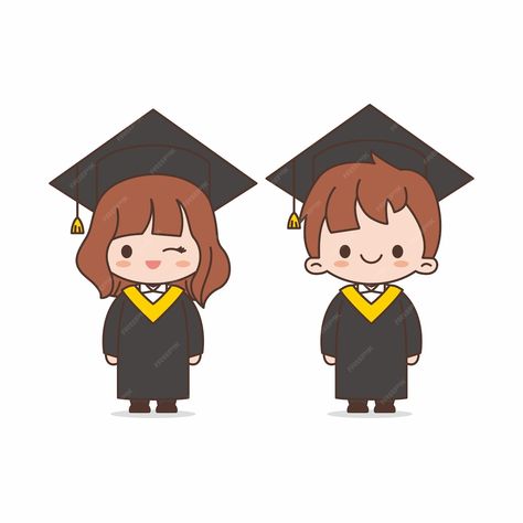 Premium Vector | Vector cute graduation couple character illustration Graduation Couple, Graduation Drawing, Graduation Cartoon, Kawaii Ideas, Eid Decorations, Student Cartoon, Drawings For Boyfriend, College Graduation Pictures, Eid Decoration