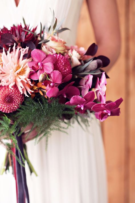 An orchid a dahlia bridal bouquet captured by Teresa C Photography Dahlia And Orchid Bouquet, Dahlia Bridal Bouquet, Orchid Bouquet Wedding, Dahlia Bouquet, Orchid Bouquet, Orchid Wedding, Phalaenopsis Orchid, Bridal Bouquets, Wedding Dresses Unique