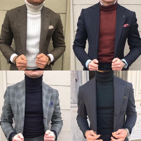 Turtleneck Outfit Men, Blazer Outfits Men, Turtleneck Outfit, Mens Fashion Blazer, Designer Suits For Men, Fashion Suits For Men, Mens Fashion Classy, Mens Fashion Casual Outfits, Stylish Mens Outfits