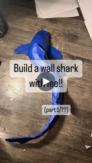 Shark Paper Mache, Paper Mache Sea Creatures, What To Make Out Of Cardboard, Cardboard Sea Creatures, Wall Shark, Cardboard Shark, Shark Crafts, Dorm Themes, Cardboard Ideas