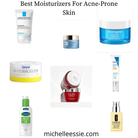 When you have acne-prone skin it can be hard to find the perfect moisturizer that won’t clog your pores. You always want to look for oil-free and nocomedogenic brands for acne, this means it’s less likely to clog pores and cause breakouts. Here are some moisturizers that have been recommended by dermatologist for acne-prone skin. #acneprone #acne #skincare Non Pore Clogging Moisturizer, Best Moisturizer For Acne Prone Skin, Acne Moisturizer Best, Best Moisturizer For Oily Acne Prone Skin, Dry Sensitive Acne Prone Skin Skincare, Korean Skincare Products For Oily Acne Prone Skin, Acne Prone Sensitive Skin Skincare, Water Based Moisturizer, Sunscreen For Acne Prone Skin