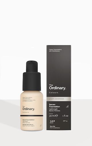 The Ordinary Serum Foundation 1.0 P Spf | PrettyLittleThing Heavy Makeup Look, Ordinary Foundation, The Ordinary Foundation, Ordinary Makeup, Ordinary Serum, The Ordinary Serum, High Coverage Foundation, Serum Foundation, Silver Highlights