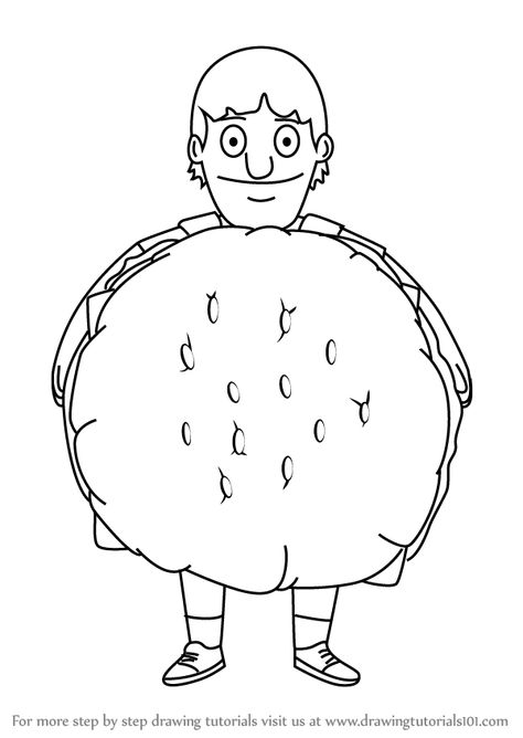 Learn How to Draw Gene Belcher from Bob's Burgers (Bob's Burgers) Step by Step : Drawing Tutorials Gene Belcher, Burger Drawing, Bobs Burgers Characters, Animal Stencil Art, Bobs Burger, Simpsons Drawings, Funny Iphone Wallpaper, Bob's Burgers, Coloring Pages For Boys