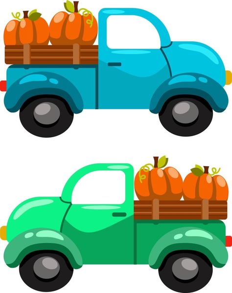 Fall truck with pumpkin harvest. Autumn poster for cards, print, decor, booklets and greeting cards Fall Truck Decor, Autumn Poster, Truck Decor, Pumpkin Harvest, Print Decor, Cards Greeting, Vector Clipart, Fall Decor, Greeting Cards