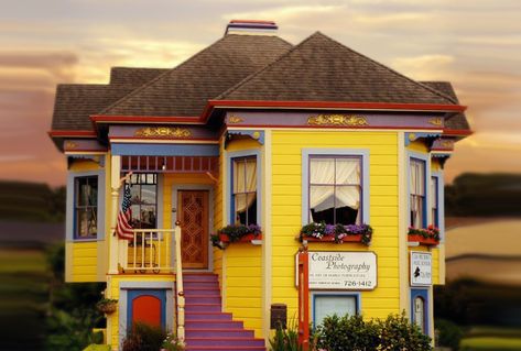 When+you+want+to+go+bold+with+your+exterior+paint+colors,+keep+these+pointers+in+mind. Exterior Paint Colours, Exterior Paint Color Combinations, Yellow Exterior, Exterior Paint Schemes, Color Combinations Paint, Yard Landscape, Modern House Number, Exterior Paint Color, Jig Saw