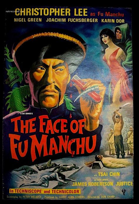 The Face of Fu Manchu (1965) Yellow Peril, Fu Manchu, Best Movie Posters, Classic Movie Posters, Horror Posters, Chinese Movies, Cult Movies, Vintage Horror, Movie Posters Vintage