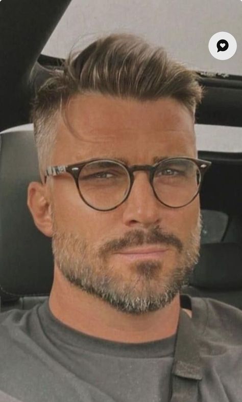 2024 Mens Hairstyles, Men Haircut Fade, Very Short Hair Men, Man With Glasses, Fade Beard, Older Men Haircuts, Older Mens Hairstyles, Mens Hairstyles With Beard, Beard Haircut