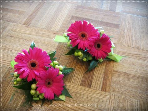 Gerbera Daisy and Hypericum Corsages Gerbera Daisy Corsage, Gerber Daisy Corsage, Daisy Corsage, Mother Of The Bride Flowers, Gerber Daisy Wedding, After Wedding Ideas, Arch Stairs, Prom Tux, Happily Ever After Wedding