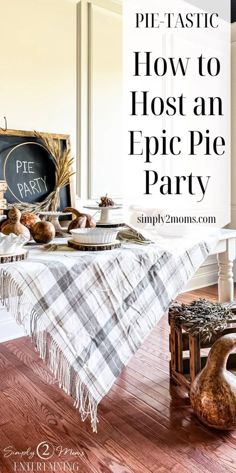 Want to throw the best pie party ever? We've got you covered with tips, tricks, and recipes to make your event a slice of heaven. So gather your pie-loving pals and get ready to pie-oneer a good time! Dive into our ultimate guide on "Plan a Sweet Gathering" and discover delightful tips on hosting a pie-tastic party. Learn to make delicious pies, décor ideas, and the perfect pie-serving techniques to impress your guests. Throw a sweet celebration they will never forget! Pies For Birthday Party, Pie Bake Off Contest, Pie Making Party, Recipe Swap Party Ideas, Pie Party Invitations, Pie Night Party, Sweetie Pie Birthday Party, Pie Party Decorations, Pie Bar Ideas