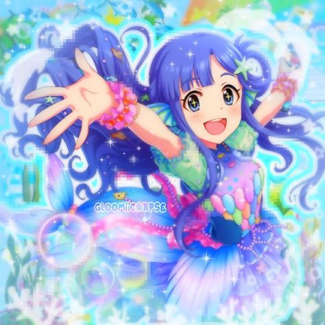 Nanami Asari, Tropical Pfp, Summer Pfp, Anime Island, Silly Pfp, Anime Beach, Tropical Core, Mermaid Anime, Summer Core