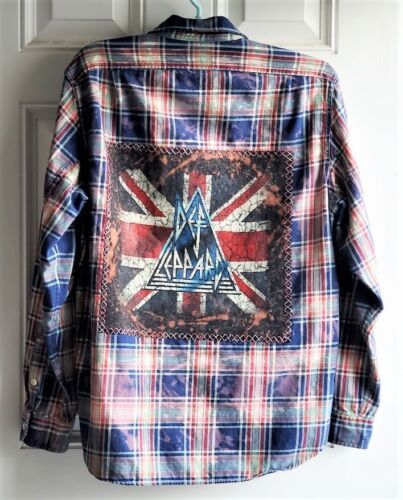 Upcycled Flannel Shirts Boho Chic, Mens Flannel Shirt Refashion, Clothing Repurpose, Flannel Diy, Upcycled Linens, Flannel Upcycle, Upcycle Fashion Diy, Flannel Shirt Refashion, Def Leppard Band