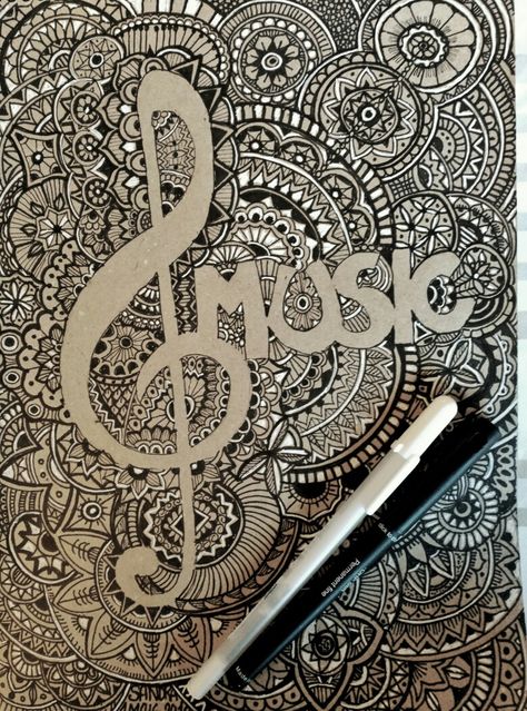 Music Mandala!! Music Mandala Art, Unique Mandala Drawing, Music Mandala, Spaces Drawing, Music Art Drawing, How To Draw Art, Music Notes Drawing, Simple Mandala Design, Drawing Music