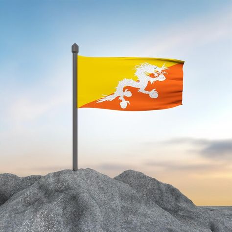 Bhutan, Premium Photo, Flag, Stock Photos