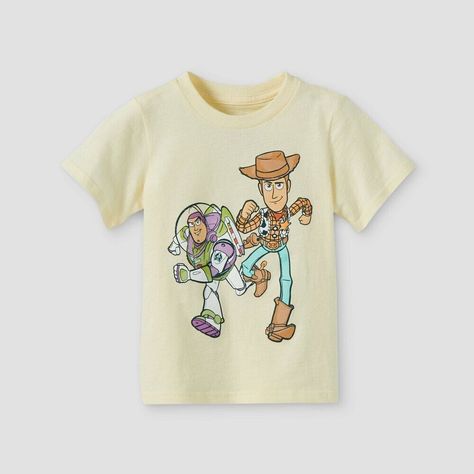 Toddler Boys' Toy Story Short Sleeve T-Shirt - Yellow 2t During Fun-Filled Days At Home Or Outdoors, Your Little Guy Will Love Sporting This Toy Story Short-Sleeve T-Shirt. Soft To The Touch For Comfy Wear, This Crewneck Tee Makes A Great Pick For The Warmer Months. He Can Also Layer It Under His Zip-Up Hoodies And Jackets, Or Above His Long-Sleeve Tees For Cozy Warmth When The Temps Dip. The Illustration On The Front Showcases Woody And Buzz Lightyear Marching On A Light Yellow Background, Allowing Him To Flaunt His Fandom When Pairing It With A Variety Of Bottoms. Cat & Jack?: Classics With An Imagination Of Their Own. Fast And Free Shipping You're Already Purchasing The Item. W Toy Story Family Shirts, Disney February, Toddler Boy Toys, Disney With A Toddler, Disney 2024, Toy Story Shirt, Disney Toddler, Diy Disney, Disney Things