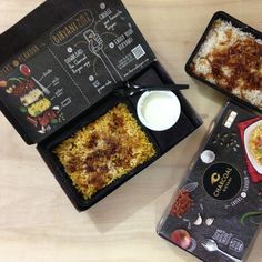 Charcoal Biryani – ChouxPastryLove Biryani Box Packaging Design, Lasagna Packaging Ideas, Packaging Design Food Box Ideas, Food Packing Box Design, Bento Box Packaging, Lasagna Packaging, Biryani Packaging, Bento Packaging, Food Delivery Packaging