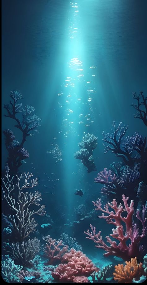 Tropical Fish Wallpaper, Sea Wallpaper Drawing, Underwater Ocean Wallpaper, Ocean Floor Aesthetic, Sea Floor Painting, Ocean Floor Art, Sea Floor Tattoo, Coral Reef Wallpaper Iphone, Ocean Floor Tattoo