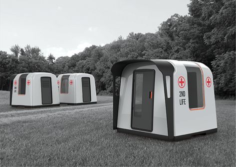 2nd LIFE: EMERGENCY RELIEF SHELTER on Behance Homeless Shelter Ideas, Emergency Tent, Homeless Shelter Design, Tiny House Hotel, Emergency House, Temporary Shelter, Home Shelter, Portable Shelter, Pod House