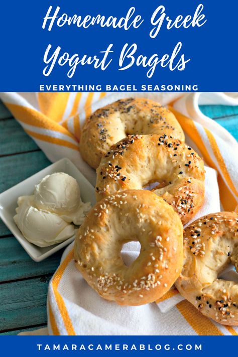 Bagel Greek Yogurt, Yogurt Bagel Recipe, Greek Yogurt Bagels, Yogurt Bagels, Chicken And Cheese Recipes, Bagel Recipe Easy, Bagels Recipe, Homemade Greek Yogurt, Everything Bagel Seasoning