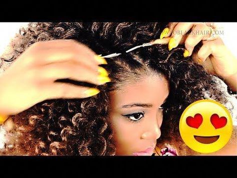 Crochet braids are a great protective style. It is convenient to wear and relatively easy to install. Photos and Video tutorial on how to install crochet. #curlybraids Freetress Braiding Hair, Come Intrecciare, Braidless Crochet, How To Do Crochet, Crochet Braid Pattern, Curly Crochet Braids, Hair Extensions Tutorial, Braids Step By Step, Squares Crochet