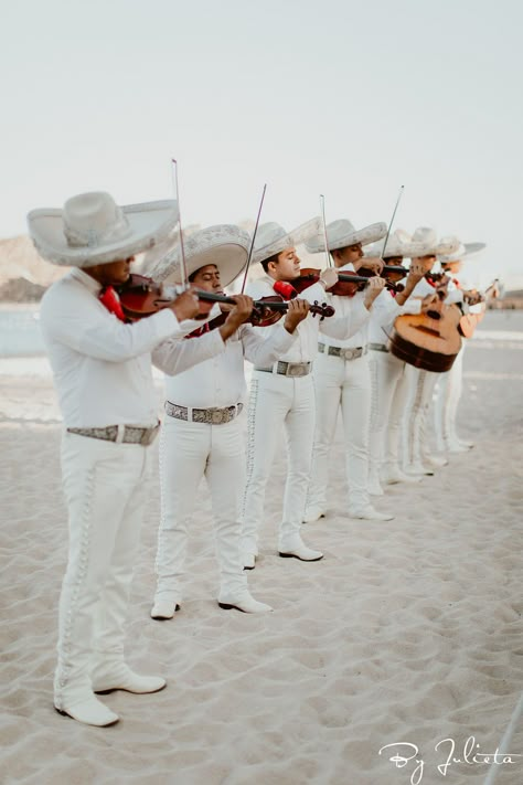 Proposal With Mariachi, Beach Wedding In Mexico, Mexican Proposal Ideas, La Paz Mexico Wedding, Mexican Cocktail Hour Wedding, Mariachi Proposal, Beach Wedding Mexico, Mexican Proposal, Mexico Style Wedding