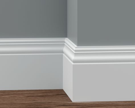 B578 - InteriorWorx Moulding Base Trim Ideas, Base Molding Ideas, Simple Baseboards, Baseboard Styles, Floor Moulding, House Mold, House Window Design, Baseboard Trim, Baseboard Molding