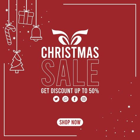 Christmas Social Media Design, Social Media Feed Design, Christmas Social Media, Christmas Ads, Christmas Template, Social Media Feed, Xmas Sale, Christmas Giveaways, Vector Christmas