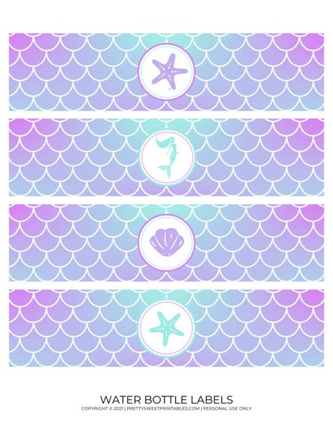 Mermaid Birthday Printables, Mermaid Birthday Party Decorations Diy, Mermaid Party Printables, Tinkerbell Party Theme, Mermaid Happy Birthday, Mermaid Cupcake Toppers, Party Decorations Diy, Mermaid Party Supplies, Mermaid Birthday Party Decorations