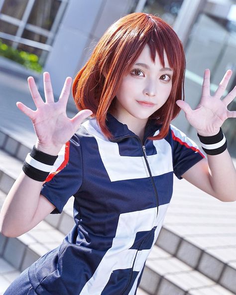 My Hero Cosplay, Ochaco Cosplay, Ochako Uraraka Cosplay, Ochako Cosplay, Best Anime Cosplay, Cute Anime Cosplay, Uraraka Cosplay, Bnha Cosplay, Anime Cosplay Ideas