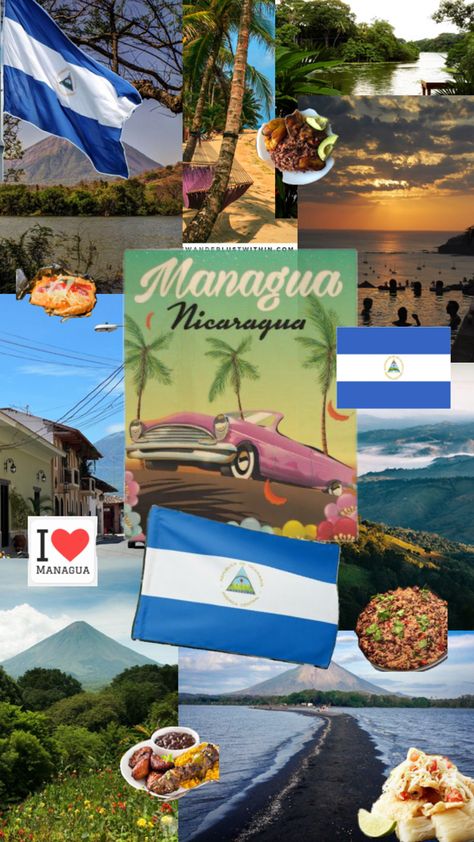 #collage #aesthetic #country #travel #viralpost #Nicaragua #NorthAmerica #Baho #Managua Nicaragua Culture, Nicaragua Aesthetic, Finland Trip, Aesthetic Country, Nicaragua Travel, Luxury Wellness, North And South America, North And South, Travel Souvenirs